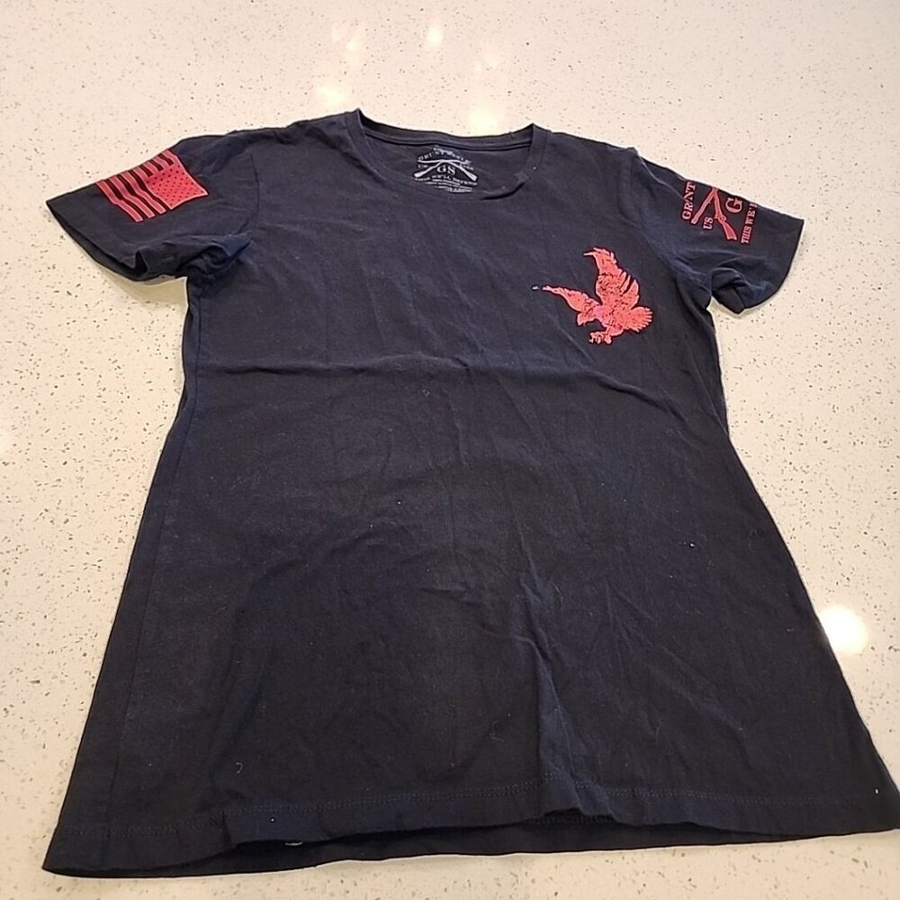 womens grunt style t shirt Large Black Flag Eagle